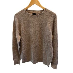 J. Crew Mens Lambswool Blend Crewneck Sweater Pullover Grandpa Beige Rugged M
